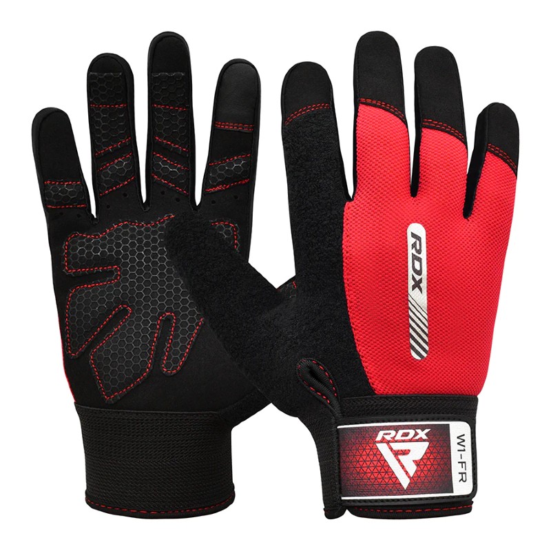 RDX Sports W1 Breathable Workout Gym Gloves with Grip (Red)